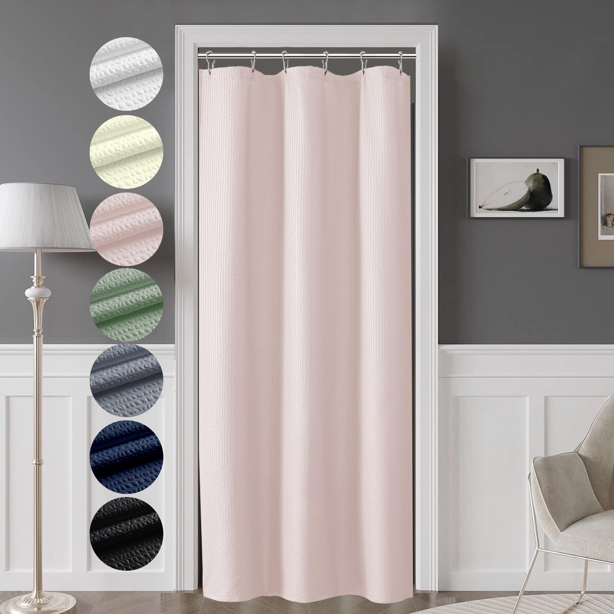 Ovzme Berry Stall Fabric Shower Curtain 36 X 72 Inch - Soft & Waffle Small Pink Shower Curtain For Bathroom With Texture For Nar