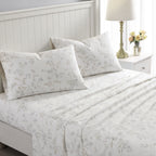 Laura Ashley Home - Twin Sheets, Cotton Flannel Bedding Set, Brushed For Extra Softness & Comfort (Fawna, Twin)