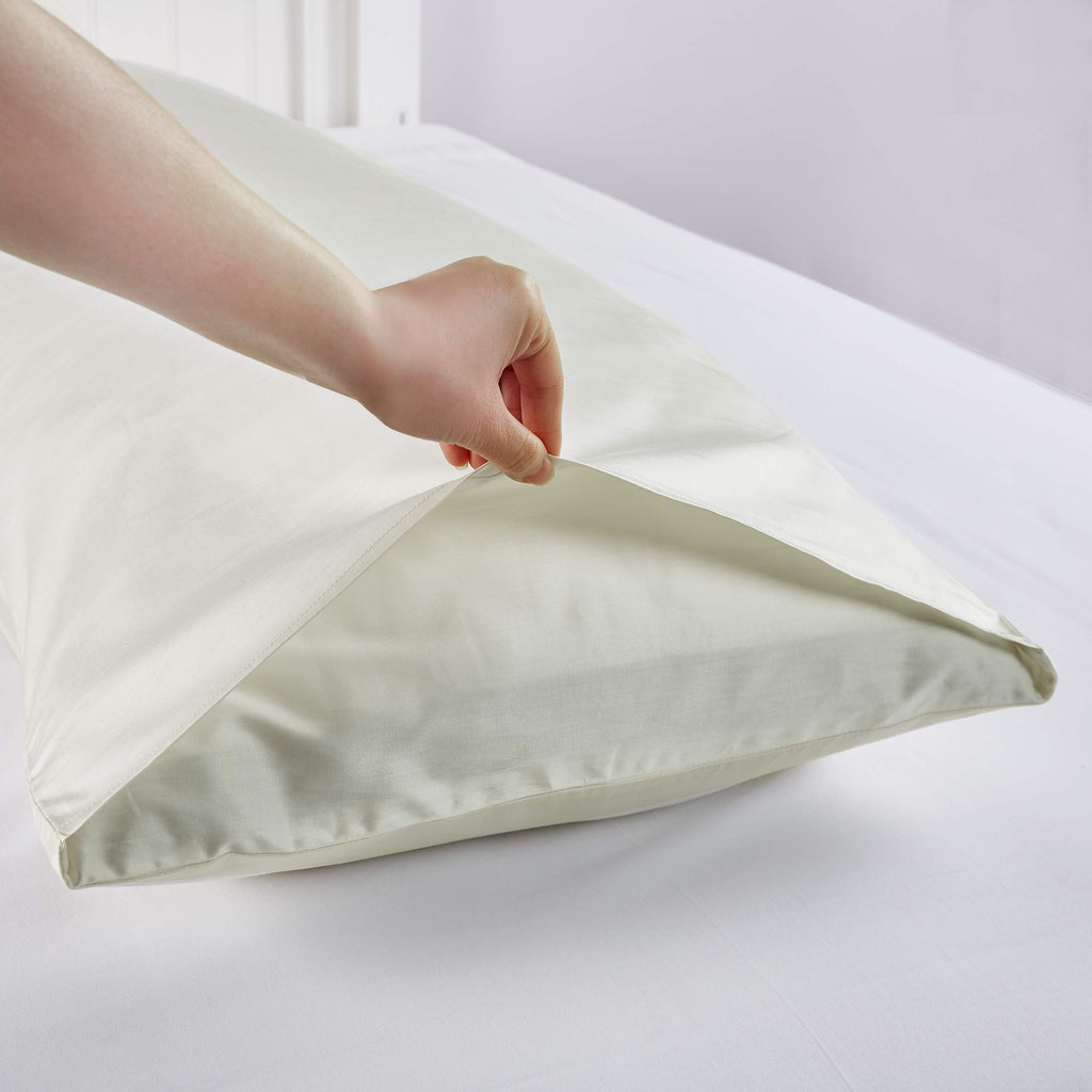 Oubonun 100% Cotton Body Pillowcase - 800 Thread Count/21X54, Moisture Absorbent And Breathable, Premium Hotel Body Pillow Cover For All Seasons, Cream