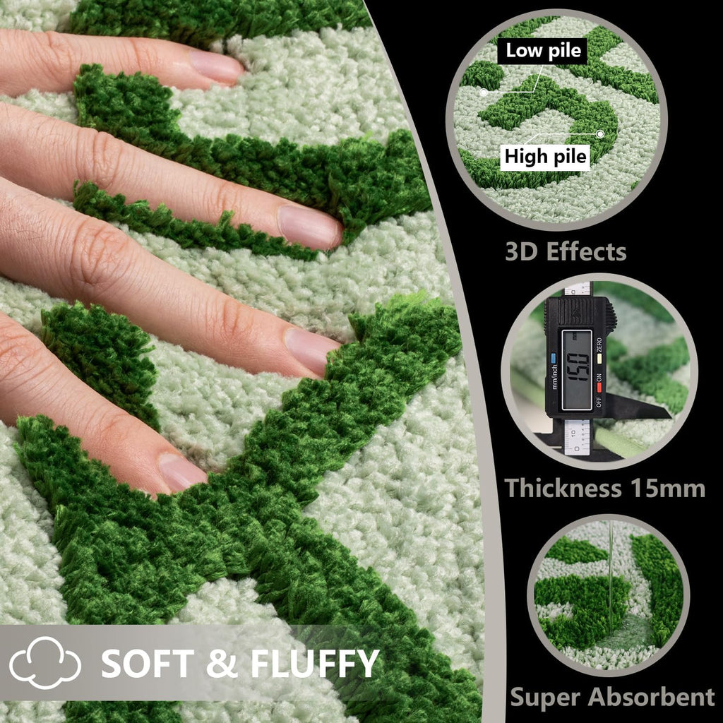 Long Bathroom Rugs Runner 47''X18'' Get Naked Bath Mat Soft Absorbent Microfiber Sage Green Bath Rugs For Christmas Non-Slip Sha