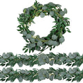 Trimgrace 2 Pack 6.5 Feet Artificial Eucalyptus Garland with Willow Leaves Faux Greenery Garland for Wedding Party Home Table Ru