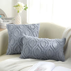 Decoruhome Decorative Throw Pillow Covers 26X26, Soft Plush Faux Wool Couch Pillow Covers For Home, Set Of 2, Blue Grey