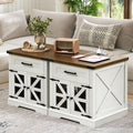 RALGEND White Farmhouse End Table Set of 2, 24 Large Sofa Side Table with Drawer, Large End Table for Living Room, Wooden Nights