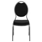 Flash Black-Pattern Fabric Teardrop-Back Stacking Banquet Chair