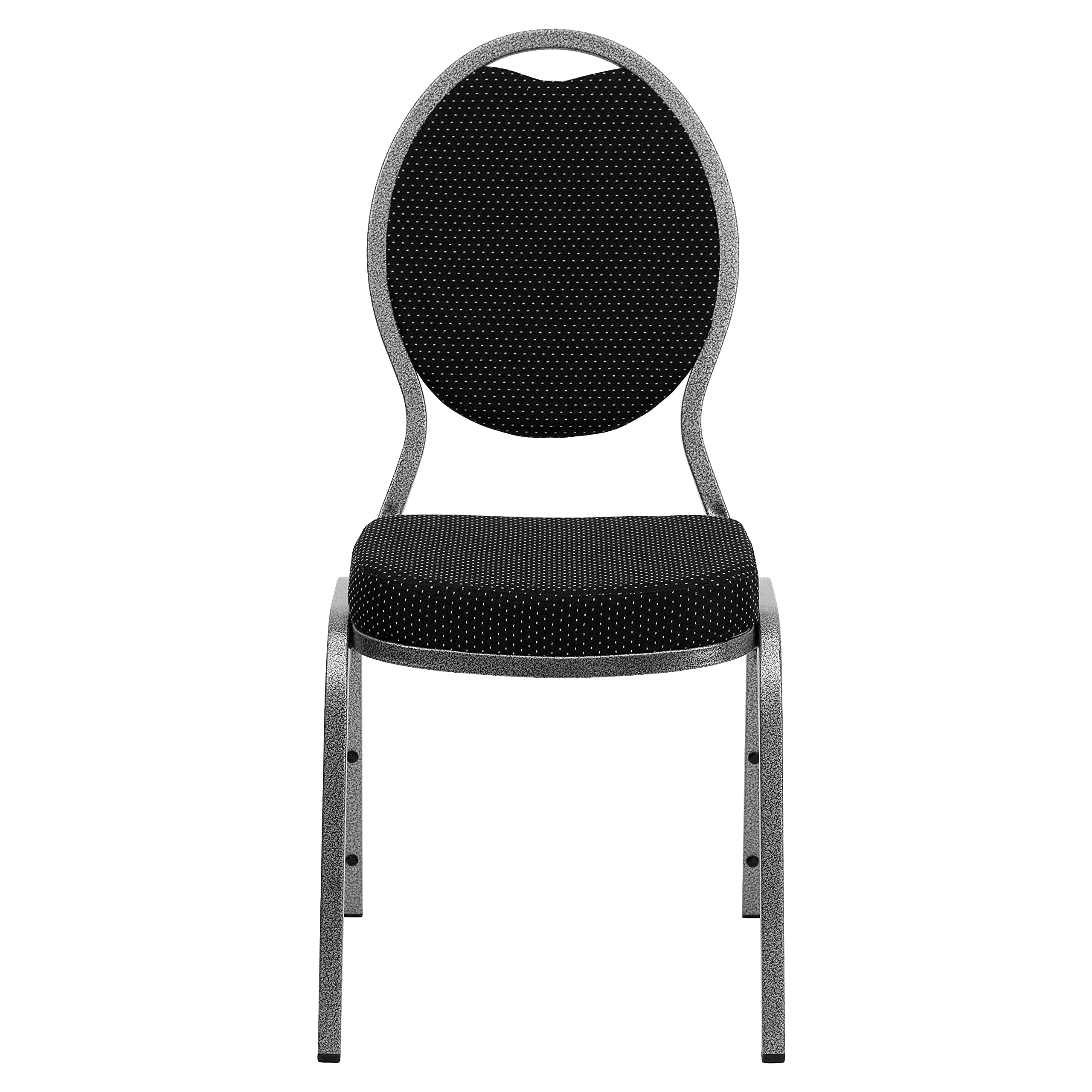Flash Black-Pattern Fabric Teardrop-Back Stacking Banquet Chair