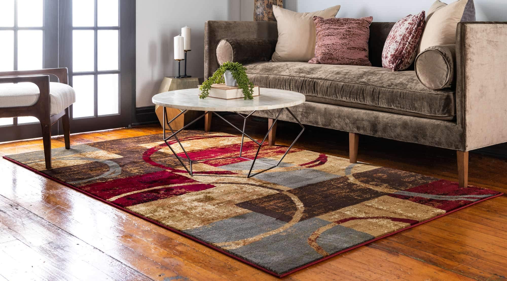 Unique Loom Barista Collection Area Rug - Kouillou (4' 1'' X 6' 1'' Rectangle, Multi/ Brown)