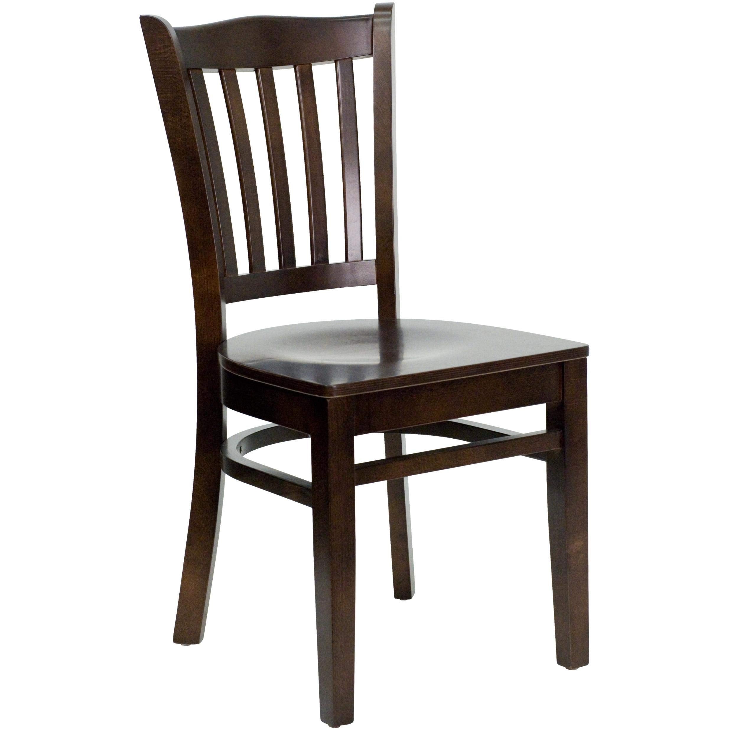 Flash Furniture 2 Pk. HERCULES Series Vertical Slat Back Mahogany Wood Restaurant Chair