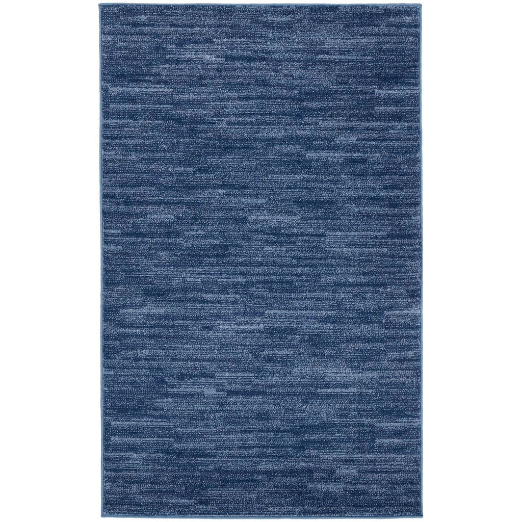 Nourison Essentials Indoor/Outdoor Navy Blue 3' X 5' Area Rug, Easy -Cleaning, Non Shedding, Bed Room, Living Room, Dining Room, Backyard, Deck, Patio (3X5)