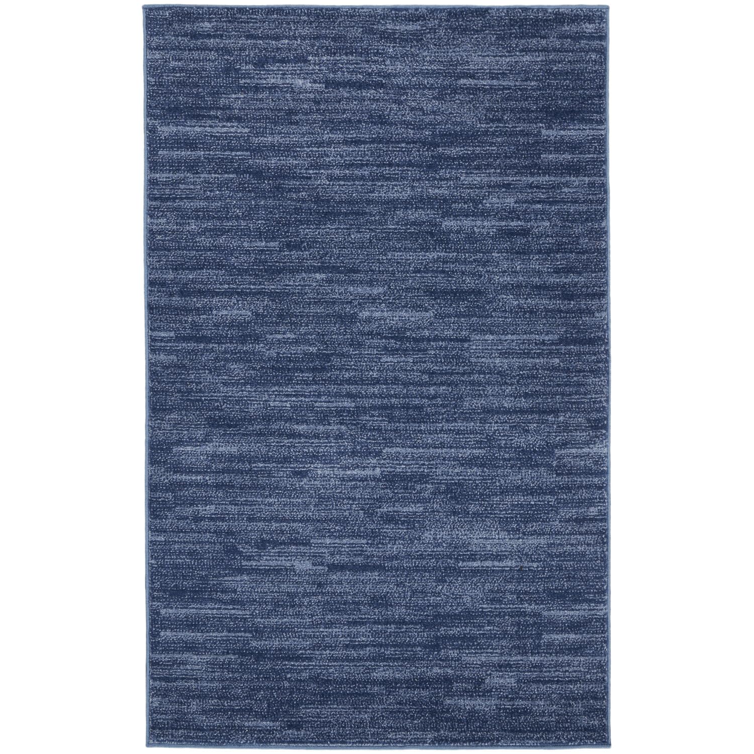 Nourison Essentials Indoor/Outdoor Navy Blue 3' X 5' Area Rug, Easy -Cleaning, Non Shedding, Bed Room, Living Room, Dining Room, Backyard, Deck, Patio (3X5)