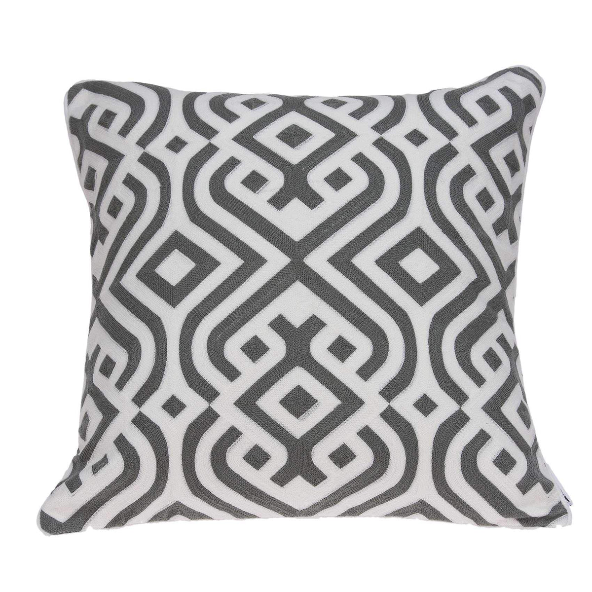 HomeRoots Parkland Collection 100% Cotton Vega Traditional Grey and White Pillow Cover