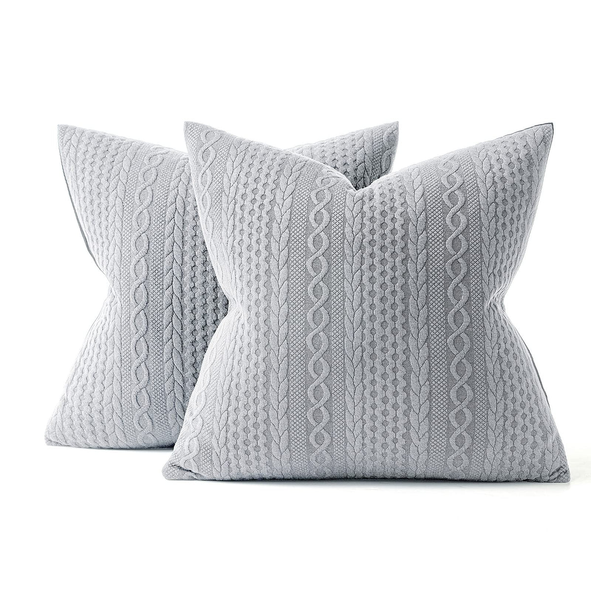 MIULEE Decorative Throw Pillow Covers 18x18 Light Grey Set of 2 Super Soft Modern Embossed Patterned Cushion Covers Farmhouse Pi