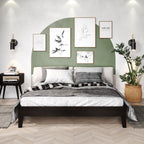 Steve Silver Furniture Nix Queen Platform Bed, 28-Slat Dual Zone Support, Contemporary, Farmhouse, Mid-Century, Modern, Traditional, Solid Pine Wood, 82.01" L x 62.48" W x 12.24" H, Black
