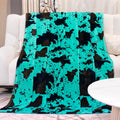 Geulay Plush Teal Blue Blanket Twin Bed Blanket Sea Blue Green Highland Cow Print Couch Blanket Turquoise Fleece Blanket Stuff F