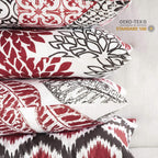 Phantoscope Set Of 4 New Living Series Decorative Throw Pillow Case Cushion Cover, Red, 18'' X 18'' Inches, 45Cm X 45Cm