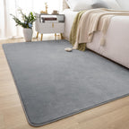 Softlife Washable Bedroom Rug, 4X6 Grey Area Rugs For Living Room, Soft Fluffy Fuzzy Carpet Bedside Rug Indoor Non-Slip Rug For
