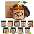 10 Jars Thank You Gift Candles 3.5 oz Employee Appreciation Gifts Bulk Soy Wax Jar Inspirational Candle Thank You Gifts for Cowo