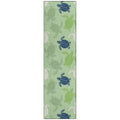 Addison Rugs Surfside Asr43 Green 2'3" X 7'6" Indoor Outdoor Runner Rug, Easy Clean, Machine Washable, Non Shedding, Bedroom, Living Room, Dining Room, Kitchen, Patio Rug