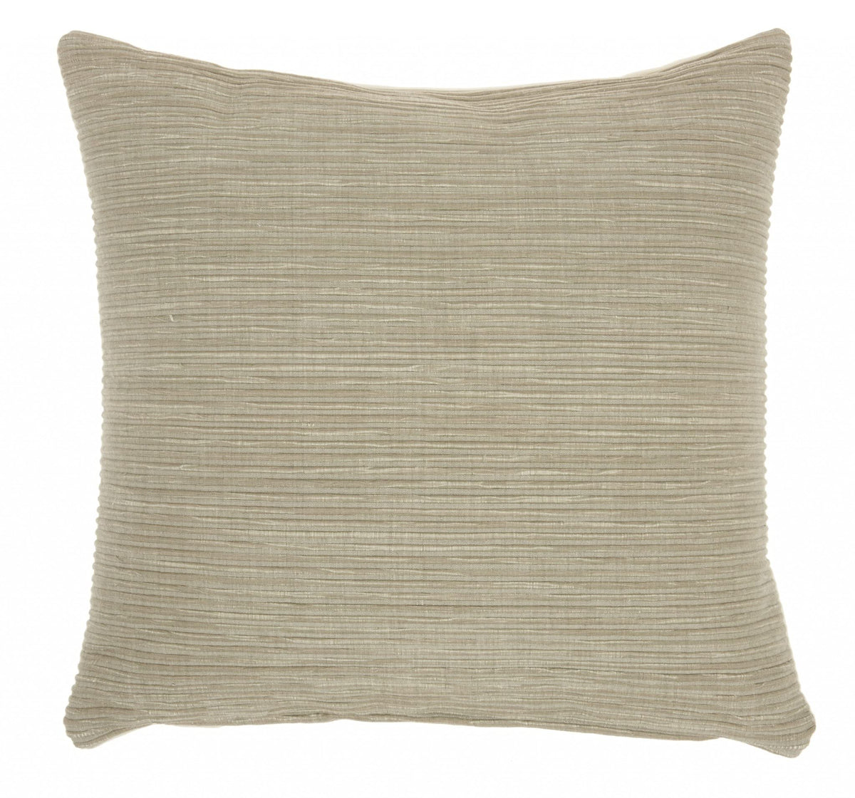 HomeRoots 100% Cotton Taupe Distressed Stripes Throw Pillow