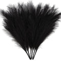 ZIFTY 6-Pcs 17' Black Pampas Grass Faux Pompas Fluffy Artificial Fake Flower Gothic Decor for Black Bathroom Decor Vase Filler 