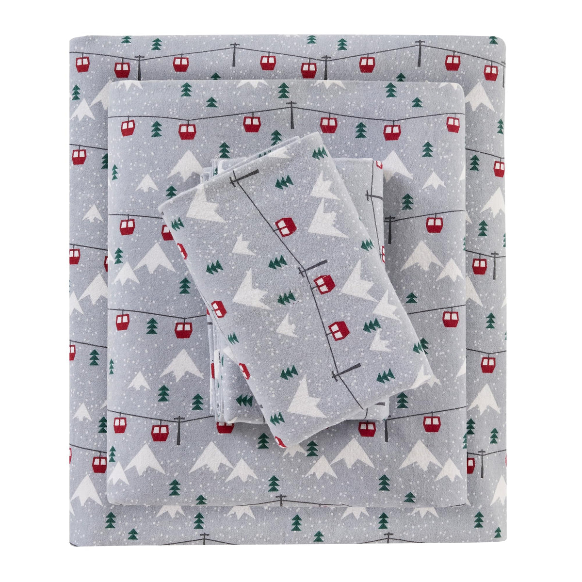 Woolrich Cotton Sheet Set Cottage Charms Print, 100% Cotton Flannel Sheets Warm & Fuzzy Bedding Set Queen Size Sheets, Fitted Po