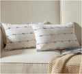 Caflife Boho Throw Pillow Covers 12X20 Inches Beige And Grey, Set Of 2 Modern Farmhouse Decorative Pillow Covers For Couch Bed,