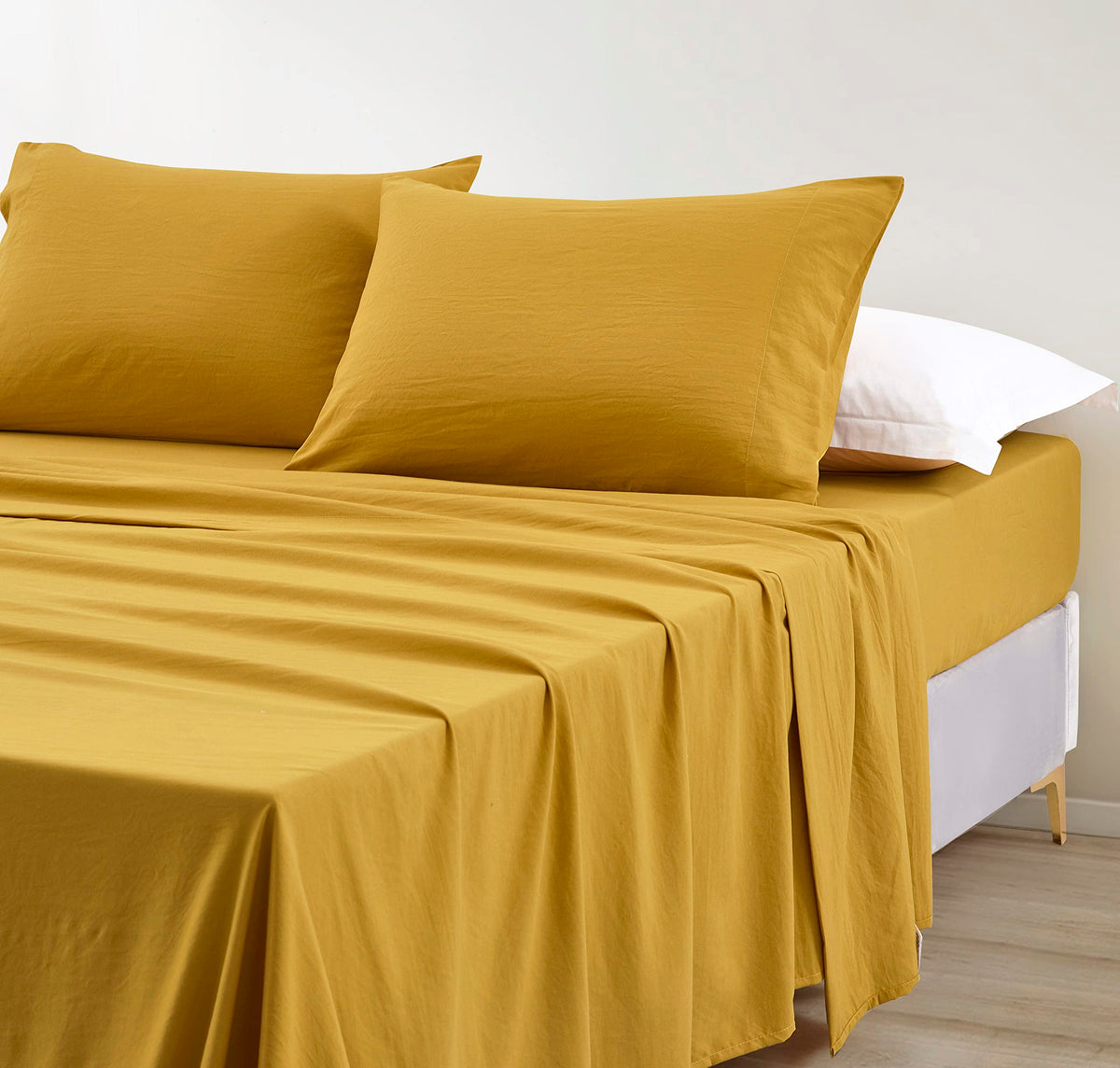 Chezmoi Collection Soft Washed California King Bed Sheet Set - 4-Piece Brushed Microfiber Wrinkle & Fade Resistant 14-Inches Dee