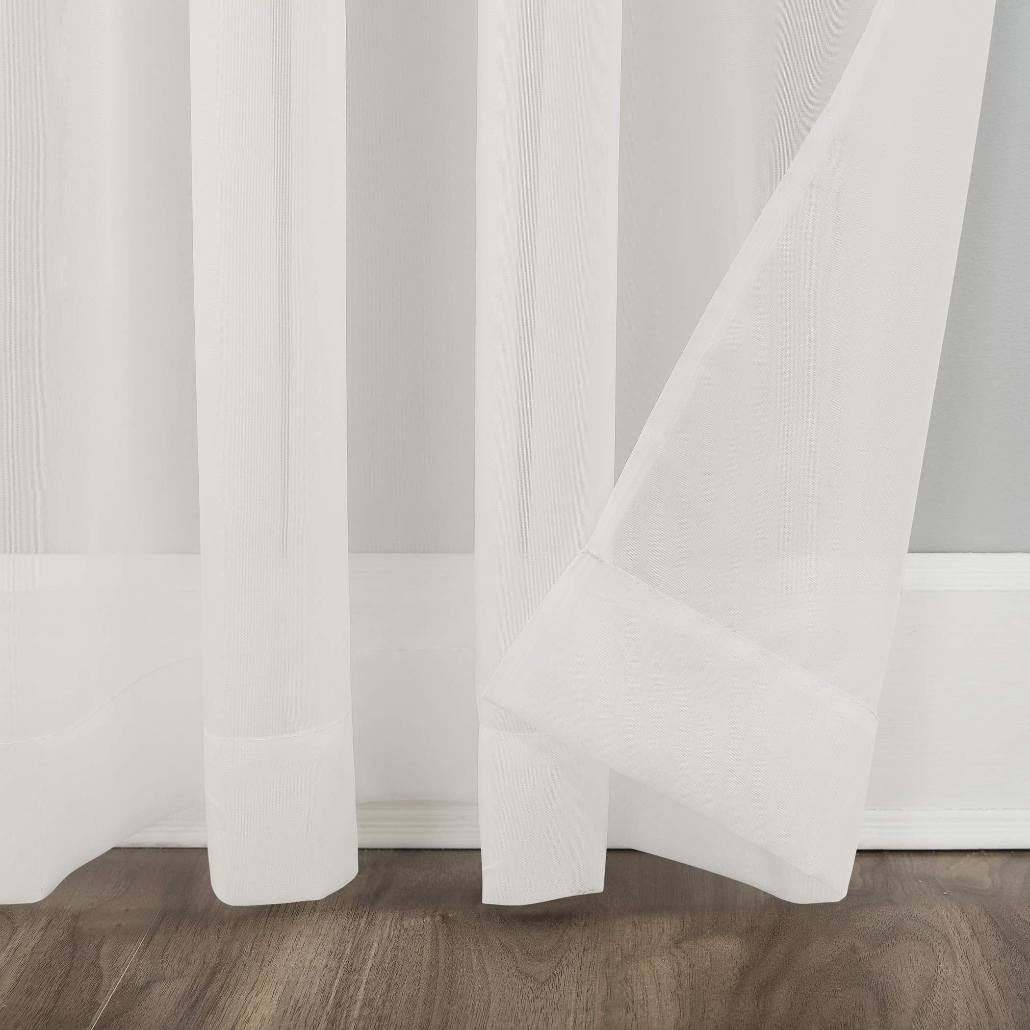 No. 918 Emily Sheer Voile Grommet Curtain Panel, 59'' X 120'', Eggshell Off-White