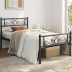 Yaheetech Twin Xl Bed Frames Metal Platform Bed With Headboard And Footboard No Box Spring Needed Easy Assembly,Ground Clearance: 12.6''/Black/Twin Xl Bed