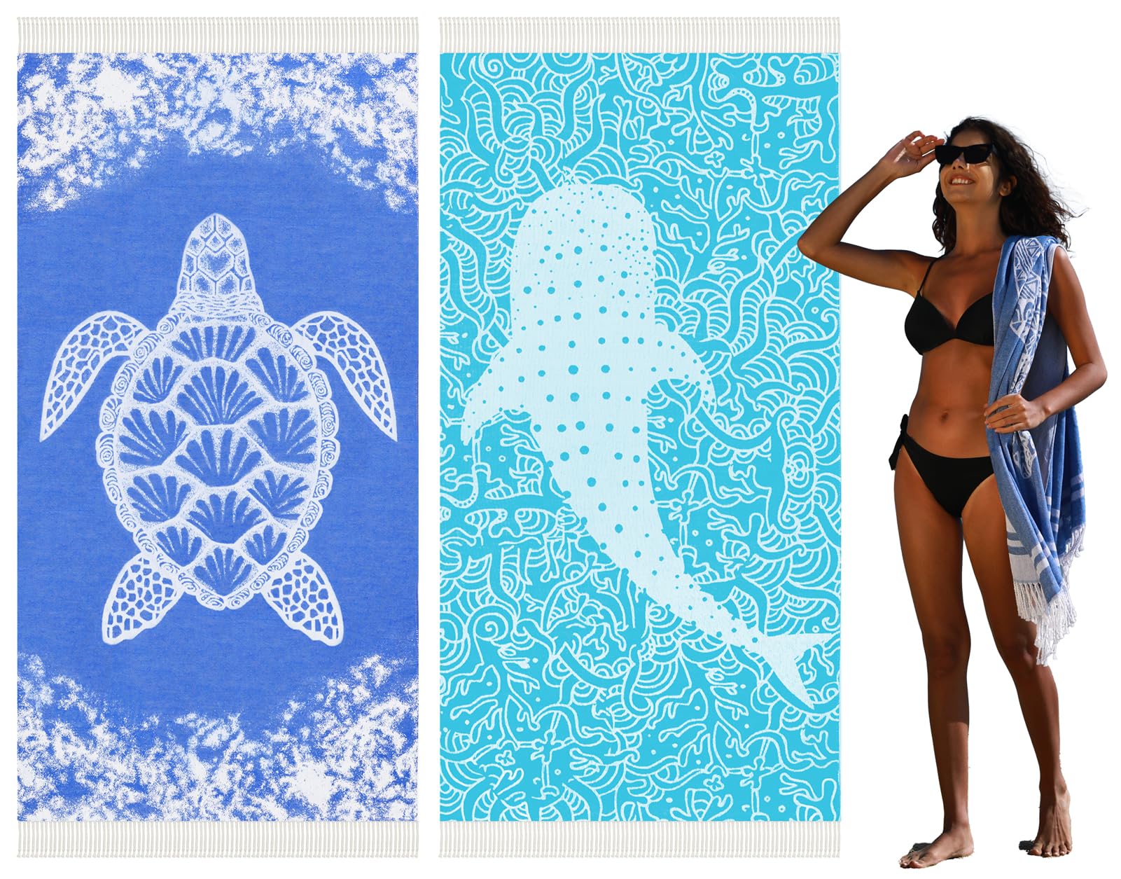 Widdonen Turkish Beach Towel Quick Dry Absorbent Cotton Lightweight Thin Bathroom Bath Pool Swim Towels Extra Large Oversized Sa