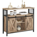 VASAGLE Buffet Cabinet, Coffee Bar Storage Cabinet, Sideboard with 2 Sliding Barn Doors, Adjustable Shelves, 13 x 39.4 x 31.5 In