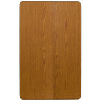 Flash Furniture Wren 30''W X 72''L Rectangular Oak Thermal Laminate Activity Table - Height Adjustable Short Legs