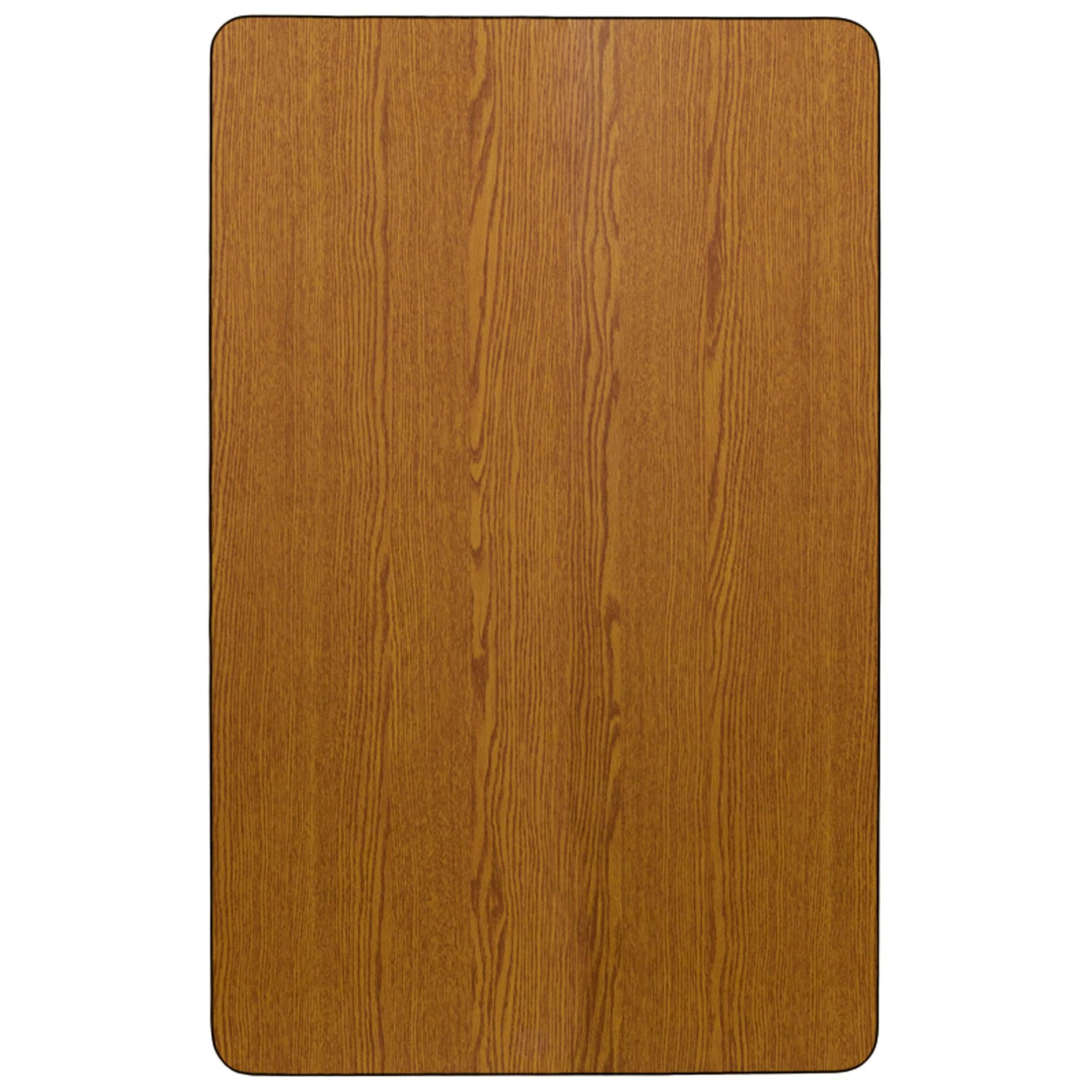 Flash Furniture Wren 30''W X 72''L Rectangular Oak Thermal Laminate Activity Table - Height Adjustable Short Legs