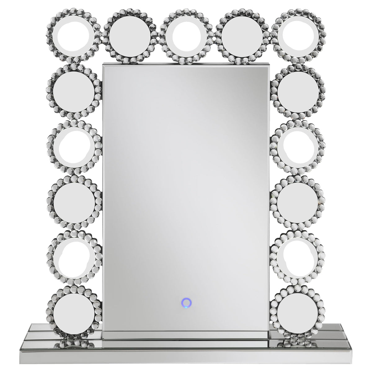 Coaster Home Furnishings Aghes Contemporary Mirrored Table Top Rectangular Vanity Mirror Led Hollywood Mirror Silver 961624