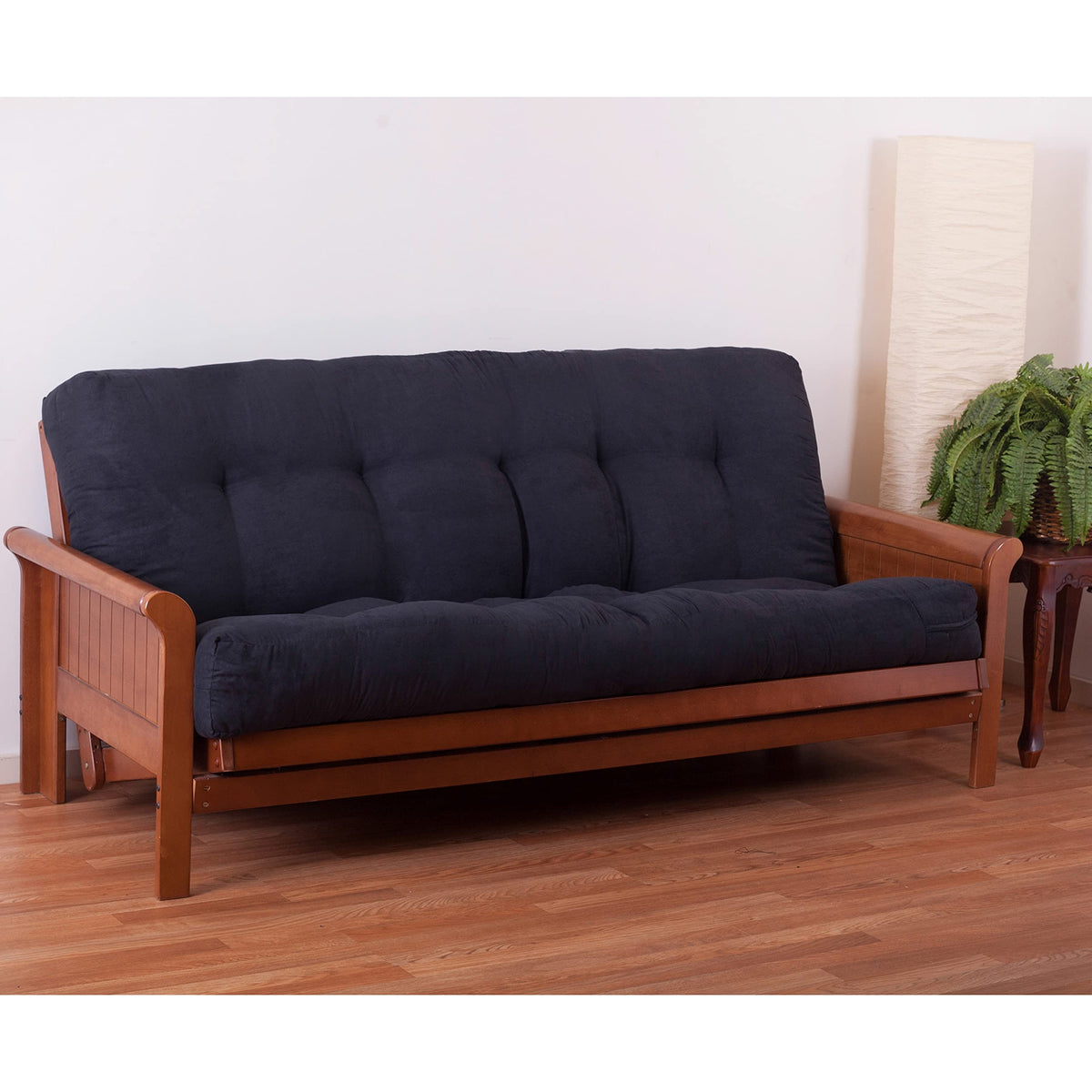 Blazing Needles Vitality 7&quot; Microsuede Futon Mattress, Full, Black