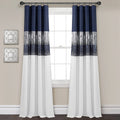 Lush Decor Night Sky 100% Blackout Lined Window Curtain Panel, Single, 42 W x 84 L, Navy & White - Sparkle Sequins & Color Block