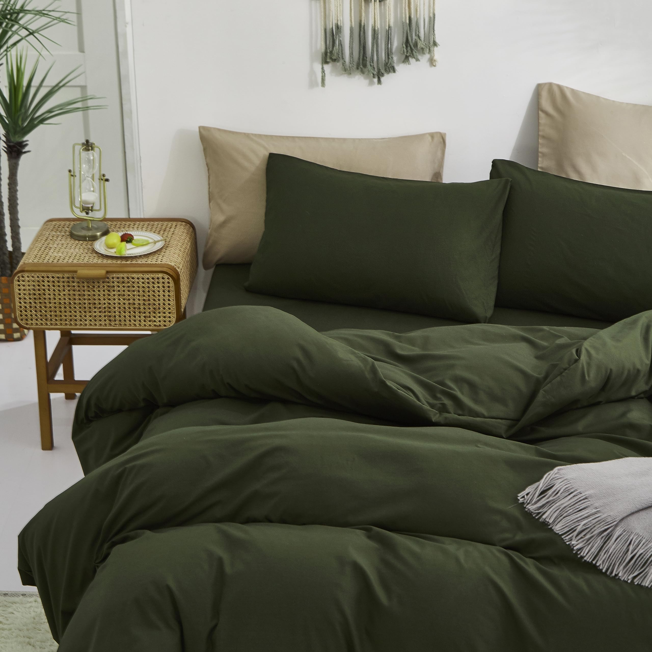 Karever Army Green Comforter Twin Dark Green Bedding Set Deep Green Comforter Teens 3 Pcs Hunter Green Comforter 1 Twin Size Com