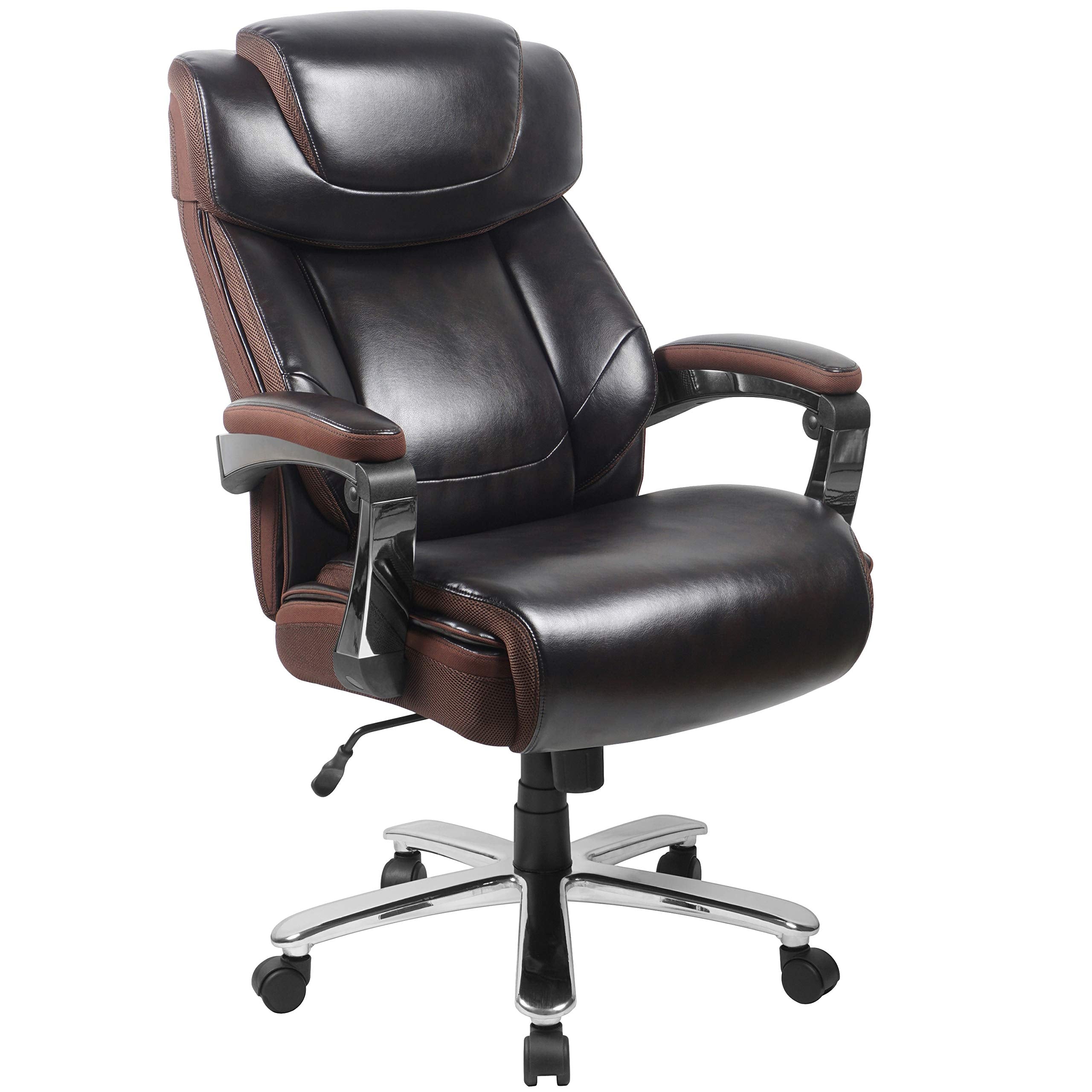 Flash Furniture Hercules Series High-Back Swivel Leathersoft Office Chair, Ergonomic Executive Chair With Headrest And Adjustabl