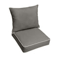 Sorra Home Sunbrella Canvas Charcoal Outdoor Seat Cushion And Back Pillow Set, 25 In X 25 In X 5