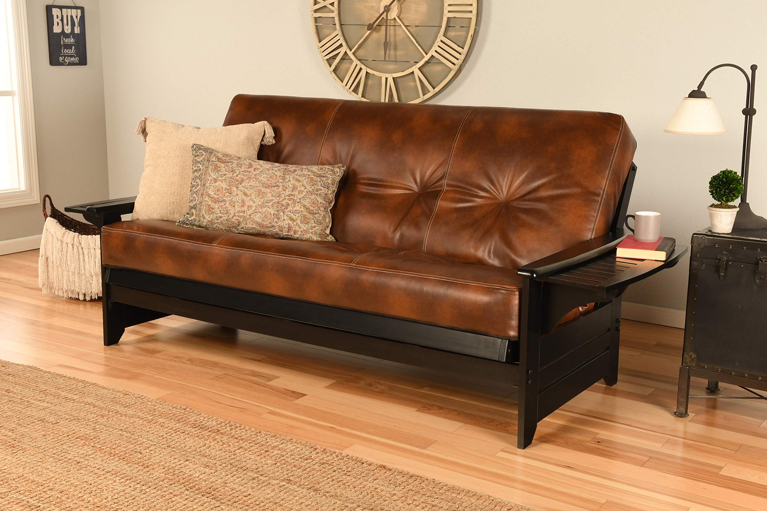 Kodiak Furniture Phoenix Full Size Futon In Black Finish, Oregon Trail Java