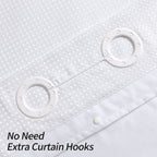 Mitovilla White Waffle Small Stall Shower Curtain 36 X 74, No Hooks Required Half Size Narrow Fabric Shower Curtain Set With Sna