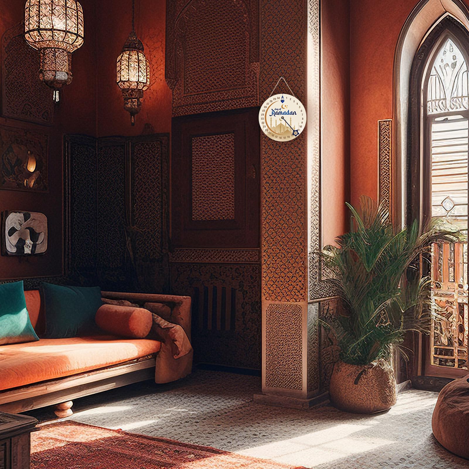 Ramadan Advent Calendar Countdown, Door Hanging Decorations For Ramadan Home Sign