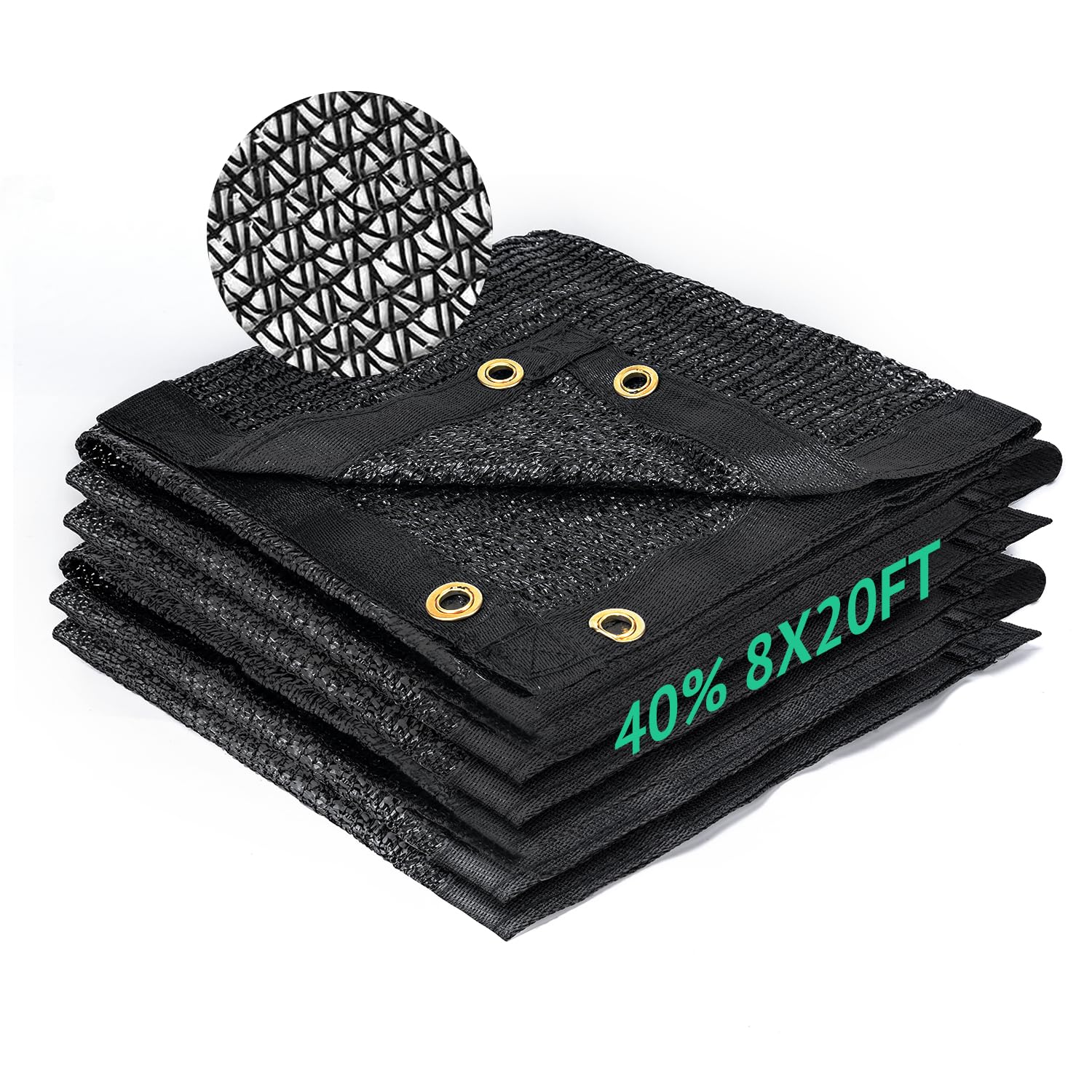 Kesfitt Garden 40% Shade Cloth, Resistant Sun Shade Net 8X20Ft Mesh Tarp With Hdpe Material And Reinforced Grommets Shade Trap F