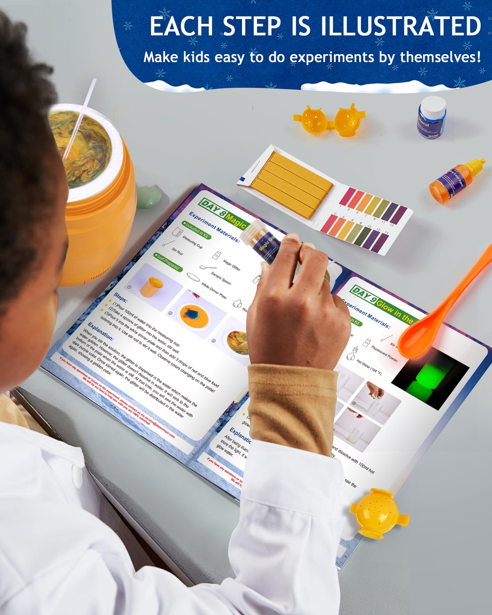 Japace Science Advent Calendar 2024 For Girls Boys, Christmas Gifts For Kids Age 4-6-8-12, Science Kits With 24 Cool Experiments