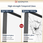 Keonjinn Black Metal Framed Bathroom Mirrors For Wall, 20 X 30 Inch Rounded Rectangle Bathroom Vanity Mirror, Matte Black Farmho