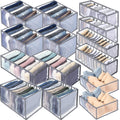 14 Pcs 6 Different Sizes Upgraded Wardrobe Clothes Organizer Jeans Organizer for Closet Foldable Pants Storage with Compartments