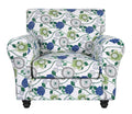Searchi Stretch Sofa Cover Printed Couch Covers, Floral Pattern 2 Piece Armchair Slipcover With Separate Chair Cushion Cover, Washable Furniture Protector For Living Room(Armchair, Green Flowers)