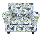 Searchi Stretch Sofa Cover Printed Couch Covers, Floral Pattern 2 Piece Armchair Slipcover With Separate Chair Cushion Cover, Washable Furniture Protector For Living Room(Armchair, Green Flowers)