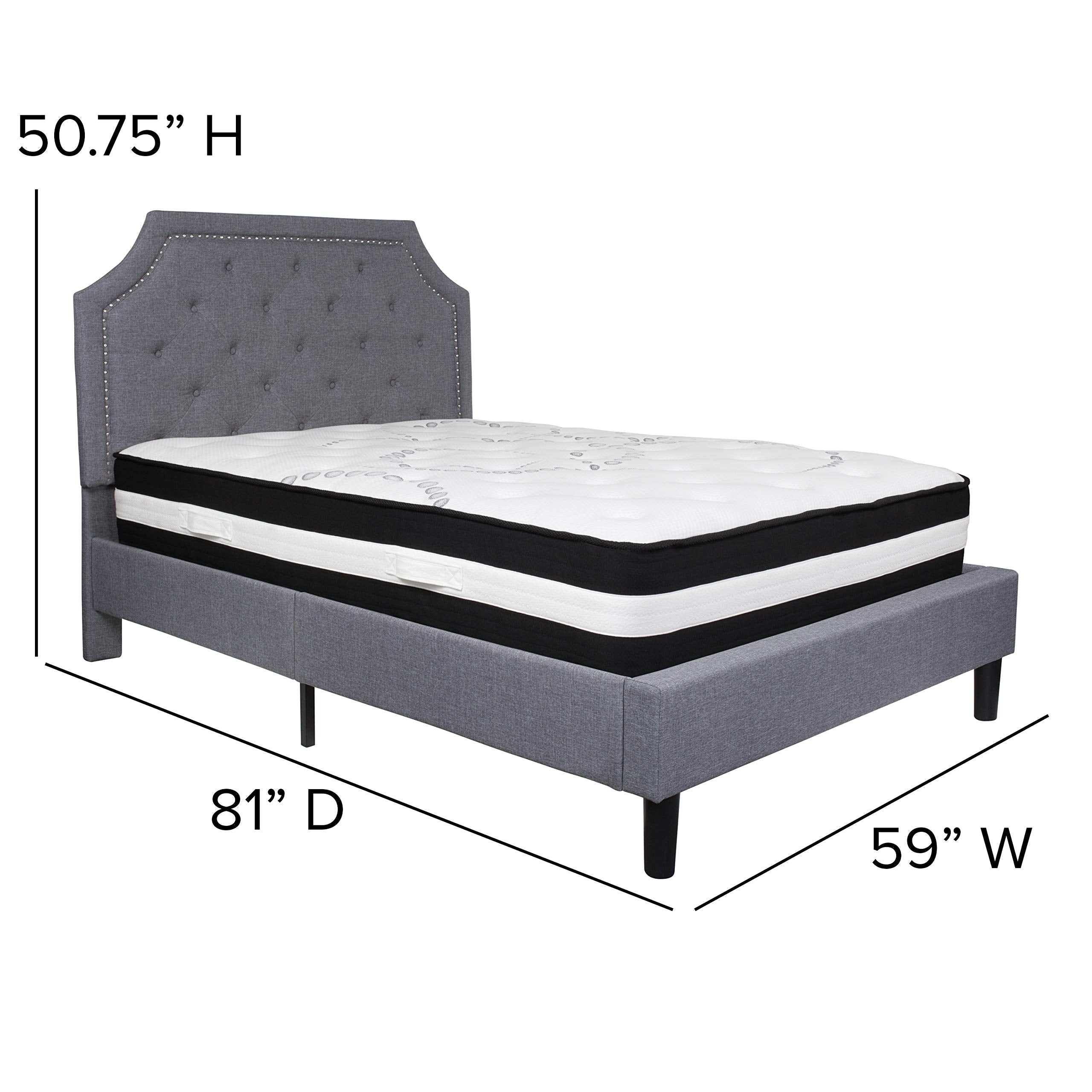 Flash Furniture Brighton Full Size Tufted Upholstered Platform Bed - Thumbnail 4
