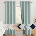 NICETOWN 100% Absolutely Blackout Linen Curtains with Thermal Insulated White Liner, Seafoam Green, 52 inches Wide, 84 inches Le