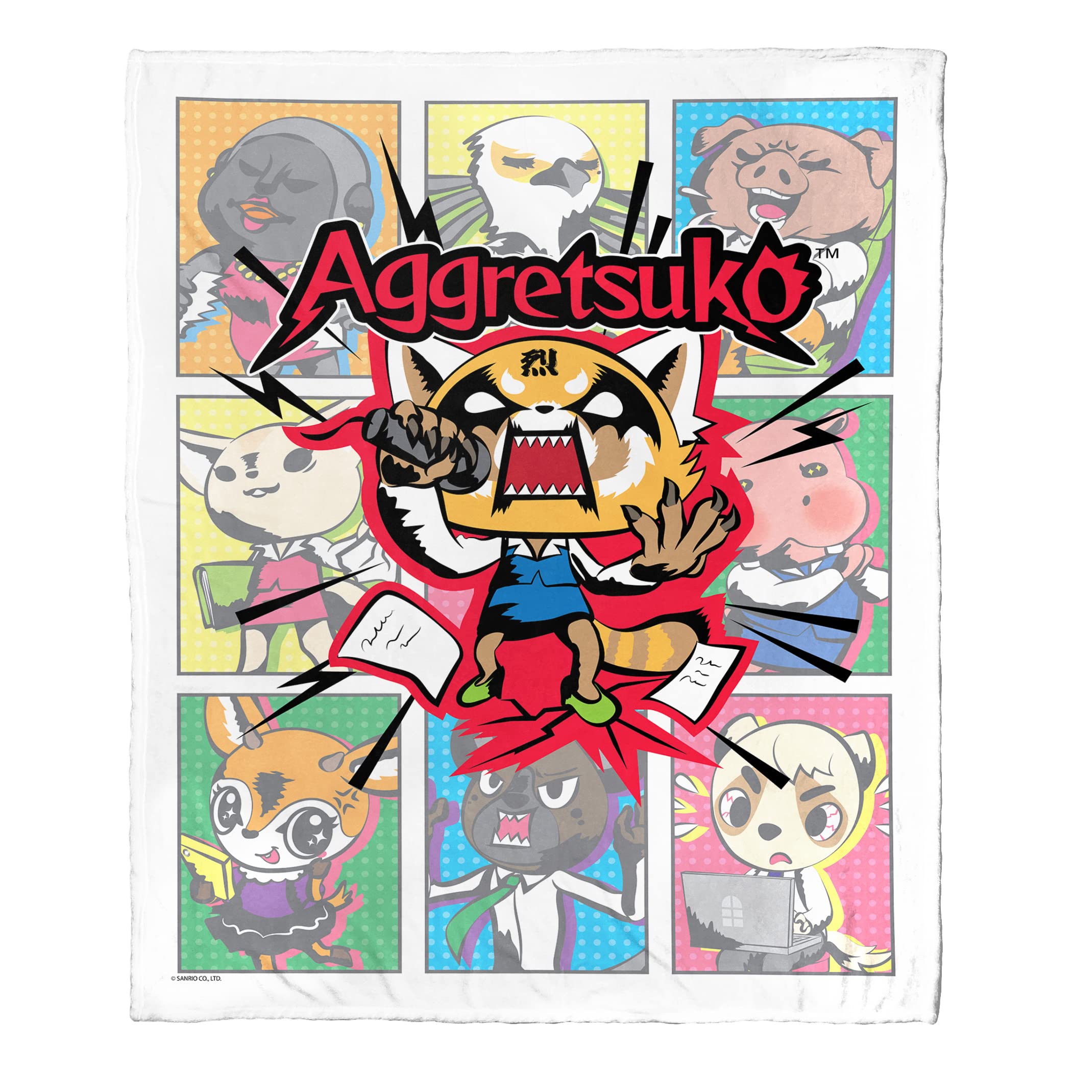 Northwest Aggretsuko Silk Touch Throw Blanket, 50'' x 60'', Comics